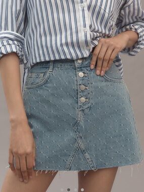 Anthropologie denim mini skirt Size 8